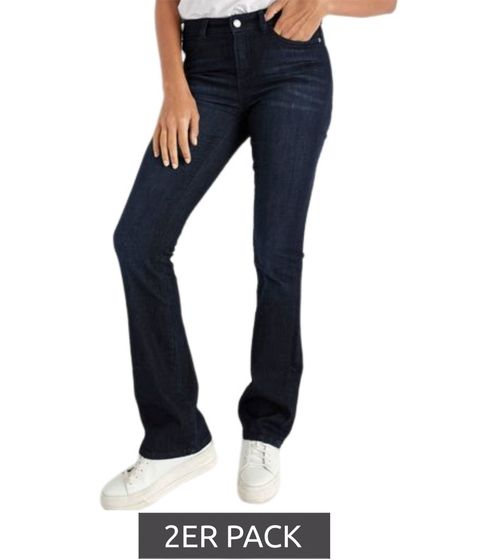 2er Pack HECHTER PARIS Damen Jeans Bootcut stylische Denim-Hose im 5-Pocket-Style 60680852 Dunkelblau
