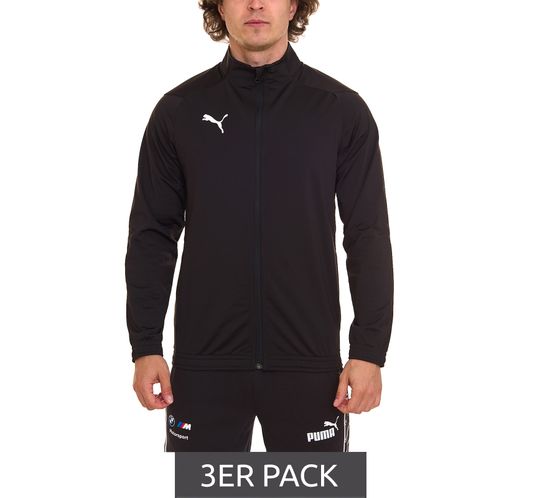 Pack of 3 PUMA Liga Sideline Poly Jacket men's sports jacket with dryCELL training jacket 655946 03 black