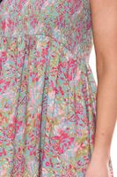 Aniston CASUAL robe midi 2 en 1 avec bretelles amovibles peut également être portée comme jupe robe d été à imprimé floral 87089836 vert/coloré