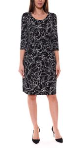 Aniston SELECTED mini abito da donna con stampa astratta all-over a maniche lunghe nero/Bianco Aniston SELECTED mini abito da donna con stampa astratta all-over a maniche lunghe nero/Bianco