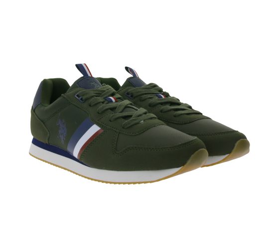 U.S. POLO ASSN. Nobil sneaker, sporty men s low shoes with removable footbed NOBIL001-MIL001 green