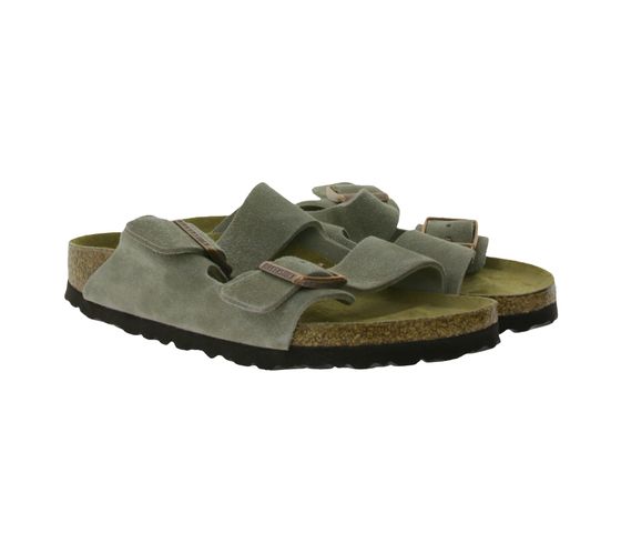 BIRKENSTOCK Chaussons d'été pour femme Arizona fabriqués en Allemagne largeur étroite 0951303 gris taupe