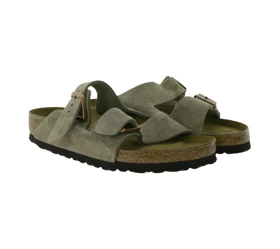 BIRKENSTOCK Chaussons d'été pour femme Arizona Fabriqués en Allemagne largeur normale 0951301 gris taupe