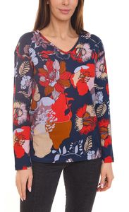BOYSEN S Camisa estampada para mujer con blusa de manga larga con estampado integral 9296005 azul/colorido BOYSEN S Camisa estampada para mujer con blusa de manga larga con estampado integral 9296005 azul/colorido