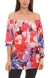 Aniston CASUAL camicetta estiva da donna con stampa all-over, camicia estiva con spalle scoperte 15622313 rosa/rosso Aniston CASUAL camicetta estiva da donna con stampa all-over, camicia estiva con spalle scoperte 15622313 rosa/rosso