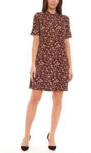 BOYSEN S women s mini dress with all-over floral print short sleeve A-line 50842608 brown