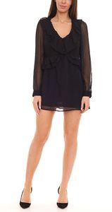 Blusa estiva da donna Aniston SELECTED con volant in chiffon camicetta a maniche lunghe con maniche trasparenti 58305233 nero Blusa estiva da donna Aniston SELECTED con volant in chiffon camicetta a maniche lunghe con maniche trasparenti 58305233 nero