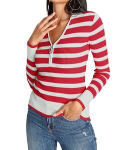 melrose Damen Langarm Polo-Shirt mit weitem V-Ausschnitt mit Kent-Kragen Sweatshirt 11397721 Rot/Weiß