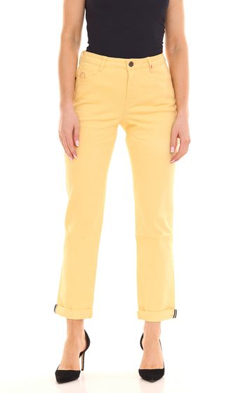 Alife and Kickin women's cotton trousers in 5-pocket style denim trousers 53200642 yellow