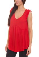 Aniston CASUAL blusa de mujer top con detalles de volantes camisa de verano 60330626 rojo Aniston CASUAL blusa de mujer top con detalles de volantes camisa de verano 60330626 rojo