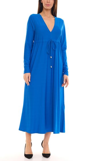 Aniston CASUAL Damen Sommer-Kleid Maxi-Kleid Langarm-Kleid 49417724 Blau