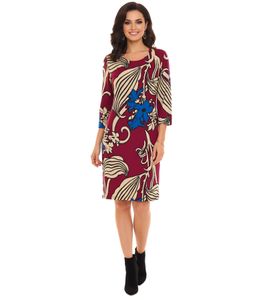 Aniston SELECTED vestido de mujer con manga 3/4 vestido midi floral vestido de verano 75546760 rojo