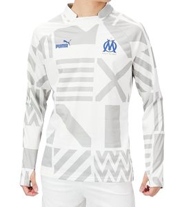 PUMA Marseille Droit Au But Prematch Fußball-Trikot mit dryCELL Trainings-Shirt 767268 01 Weiß/Grau