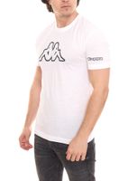 Camisa de algodón para hombre Kappa, camisa de cuello redondo con parche con logo grande, camisa de manga corta azul, negra o blanca Camisa de algodón para hombre Kappa, camisa de cuello redondo con parche con logo grande, camisa de manga corta azul, negra o blanca