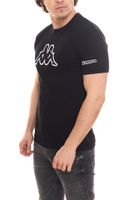 Camisa de algodón para hombre Kappa, camisa de cuello redondo con parche con logo grande, camisa de manga corta azul, negra o blanca Camisa de algodón para hombre Kappa, camisa de cuello redondo con parche con logo grande, camisa de manga corta azul, negra o blanca