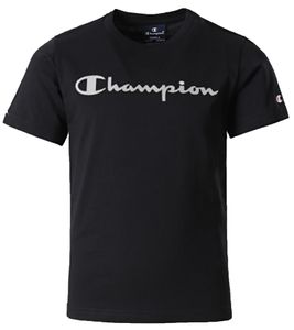 Champion Kinder T-Shirt Rundhals Shirt für Mädchen und Jungen 305169 S21 KK001 NBK Schwarz