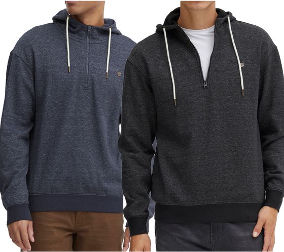 BLEND men s hooded cotton sweatshirt mottled 20714590 black or dark blue