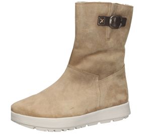 Think! Comoda Stiefel nachhaltige und wetterfeste Damen Stiefeletten aus Echtleder mit Reißverschluss 3-000418-4000 Beige