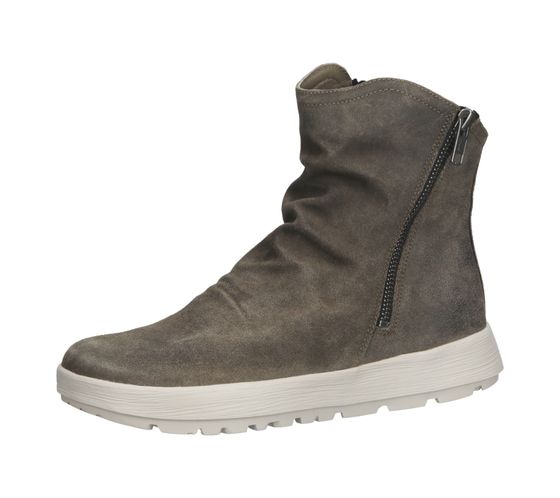 Think! Comoda Damen Stiefeletten modische Echtleder-Boots mit Reißverschluss 3-000459-2000 Braun/Grau