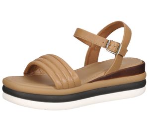 SANSIBAR Damen Echtleder-Schuhe moderne Sommer-Sandale Made in Italy 1076614 Hellbraun