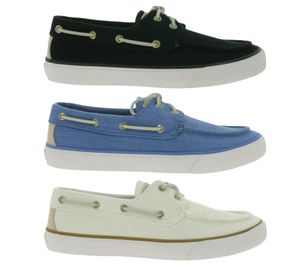 SPERRY Bahama Striper SC men's canvas sneakers with wave siping technology black, blue or beige