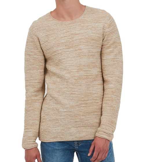 INDICODE Bayne fine knit sweater mottled men's sweater 35548MM 013 beige