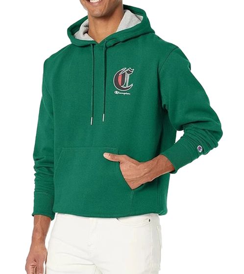 Champion Herren Hoodie Baumwoll-Pullover nachhaltiger Kapuzen-Sweater mit Powerblend HBGF89H Grün