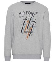 INDICODE IDForz men s cotton pullover crew neck sweater with large front print 55582MM Black, gray or blue INDICODE IDForz men s cotton pullover crew neck sweater with large front print 55582MM Black, gray or blue