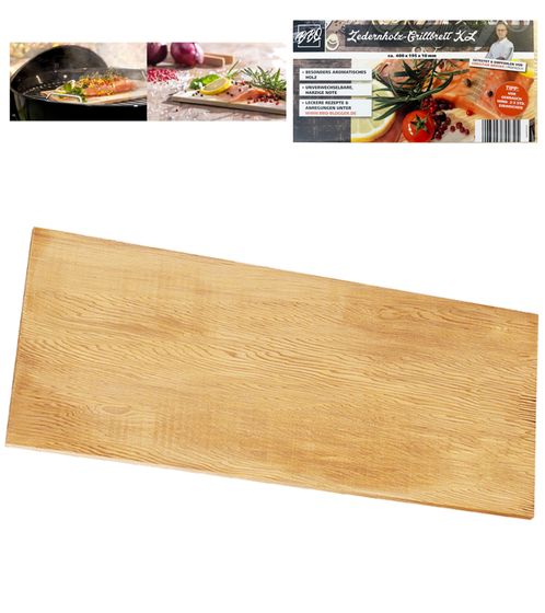 BBQ cedar wood grill board XL barbecue smoking board recommended by professional chef Christian Brieske 400x195x10mm
