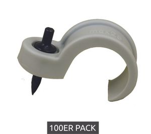 Pack of 100 Don Quichotte 903910 pipe clamps, fastening clamp, halogen-free, 27x12-25mm, grey