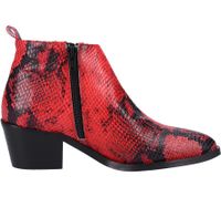 ILC bottes pour femmes, bottines élégantes en cuir véritable, chaussures à talons avec motif all-over 514513 rouge/noir