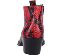 ILC bottes pour femmes, bottines élégantes en cuir véritable, chaussures à talons avec motif all-over 514513 rouge/noir