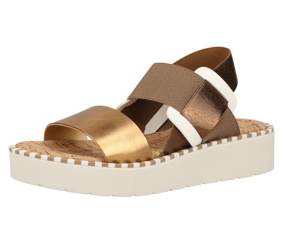 RAPISARDI MARA Women s Summer Shoes Strap Sandal Platform Shoes Made in Italy 01-1056349 Brown/Gold