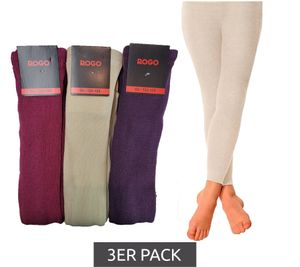 Pack of 3 ROGO children s leggings cotton trousers everyday leggings 619760 beige/wine red/purple