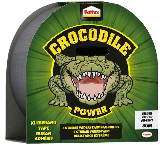 Pattex CROCODILE POWER 30m Gaffer Tap Tank Tap Adhesive Tape Universal Adhesive Tape Glue Silver