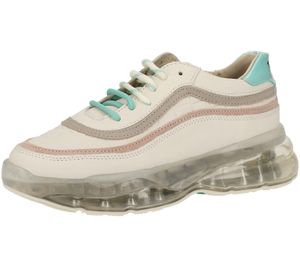 BRONX Bubbly baskets en cuir véritable pour femme avec chaussures à lacets motif crocodile en cuir nappa 66332-AC blanc