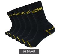 10 pairs of GRIPWOOL work socks, cotton socks, work socks, sneaker socks or long socks, black