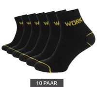 10 pairs of GRIPWOOL work socks, cotton socks, work socks, sneaker socks or long socks, black