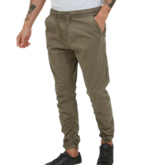 INDICODE Gillermo men s Chino pants sustainable jogging pants with elastic leg cuffs 65293MM 600 Green