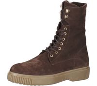 FRED DELA BRETONIERE Damen Stiefel Echtleder-Schuhe Schnür-Stiefel 184010063 Dunkelbraun