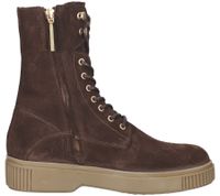 FRED DELA BRETONIERE Damen Stiefel Echtleder-Schuhe Schnür-Stiefel 184010063 Dunkelbraun