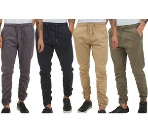 INDICODE Gillermo men s chino trousers, sustainable jogging pants with elastic leg cuffs 65293MM in beige, grey, green or black