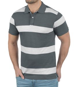 BLEND Fritz Herren Polo-Shirt nachhaltiges Baumwoll-Hemd in Streifen-Optik 20703796 ME 70147 Weiß/Grau