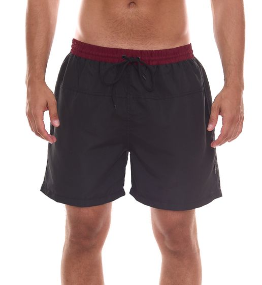 urban ace men's swimming shorts, quick-drying swimming trunks with drawstring without inner briefs, black/wine red