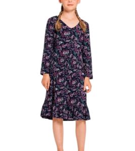 KangaROOS girls' summer dress with all-over floral pattern leisure dress 18050049 blue