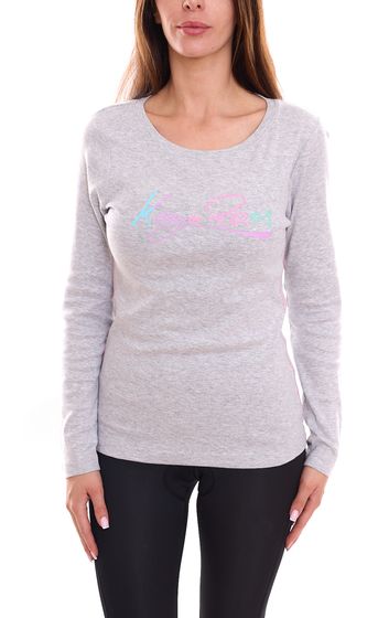 KangaROOS Damen Sweatshirt mit Logo-Schriftzug auf der Front Langarm-Shirt 58583861 Grau