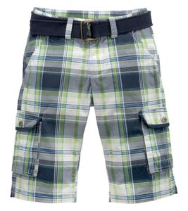 ARIZONA children's cargo Bermuda comfortable shorts in a checked design green/blue