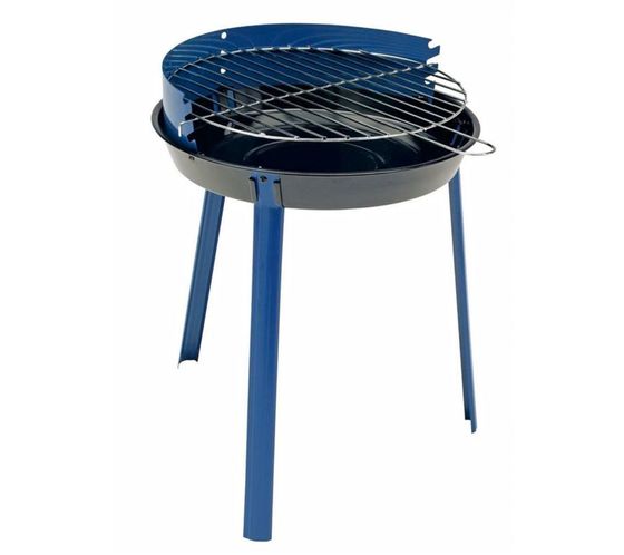 Grillchef by Landmann round grill free-standing and portable outdoor grill stainless steel grill grate blue/black