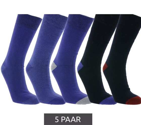 5 Paar SOCKSWEAR Baumwoll-Strümpfe lange Socken Frottee-Socken NAN 7673317 Blau/Rot/Grau