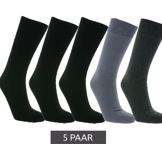 5 Paar SOCKSWEAR Baumwoll-Strümpfe lange Socken Frottee-Socken NAN 7673317 Schwarz/Grau
